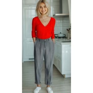 NWT GOTHA Italian Tee Cotton Silk Blend V-Neck 3/4 Sleeve Coral Size X-Small